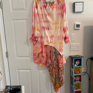 Colorful Tie-Dye Asymmetrical Tunic